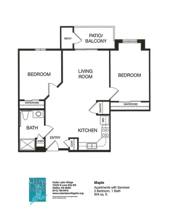 Floorplan of Good Samaritan Society Cedar Lake Village, Assisted Living, Nursing Home, Independent Living, CCRC, Olathe, KS 7