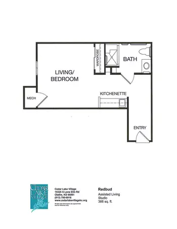Floorplan of Good Samaritan Society Cedar Lake Village, Assisted Living, Nursing Home, Independent Living, CCRC, Olathe, KS 10