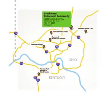 Campus Map of Brookwood Retirement Community, Assisted Living, Nursing Home, Independent Living, CCRC, Cincinnati, OH 1