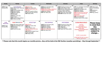 Activity Calendar of Homewood at Martinsburg, Assisted Living, Nursing Home, Independent Living, CCRC, Martinsburg, PA 14