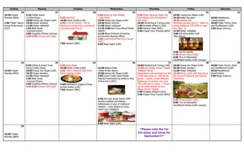 Activity Calendar of Homewood at Martinsburg, Assisted Living, Nursing Home, Independent Living, CCRC, Martinsburg, PA 20