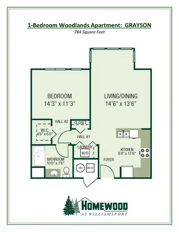 Floorplan of Homewood at Williamsport, Assisted Living, Nursing Home, Independent Living, CCRC, Williamsport, MD 6