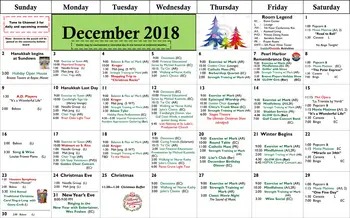 Activity Calendar of Brazos Towers at Bayou Manor, Assisted Living, Nursing Home, Independent Living, CCRC, Houston, TX 7