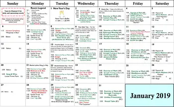 Activity Calendar of Brazos Towers at Bayou Manor, Assisted Living, Nursing Home, Independent Living, CCRC, Houston, TX 1