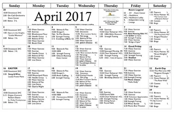 Activity Calendar of Brazos Towers at Bayou Manor, Assisted Living, Nursing Home, Independent Living, CCRC, Houston, TX 8