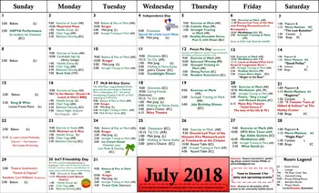 Activity Calendar of Brazos Towers at Bayou Manor, Assisted Living, Nursing Home, Independent Living, CCRC, Houston, TX 2