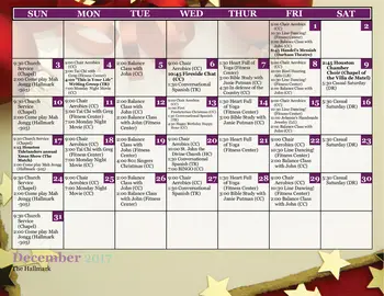 Activity Calendar of The Hallmark, Assisted Living, Nursing Home, Independent Living, CCRC, Houston, TX 8