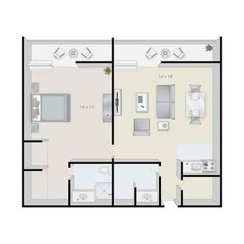 Floorplan of Bakersfield Rosewood, Assisted Living, Nursing Home, Independent Living, CCRC, Bakersfield, CA 4