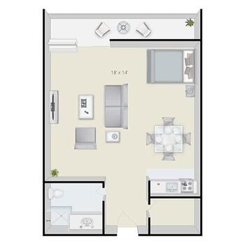 Floorplan of Bakersfield Rosewood, Assisted Living, Nursing Home, Independent Living, CCRC, Bakersfield, CA 7