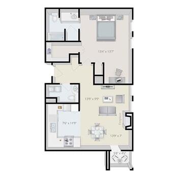 Floorplan of Royal Oaks, Assisted Living, Nursing Home, Independent Living, CCRC, Bradbury, CA 4