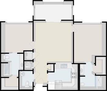 Floorplan of Terraces at San Joaquin, Assisted Living, Nursing Home, Independent Living, CCRC, Fresno, CA 3