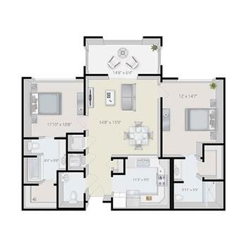 Floorplan of Terraces at San Joaquin, Assisted Living, Nursing Home, Independent Living, CCRC, Fresno, CA 4