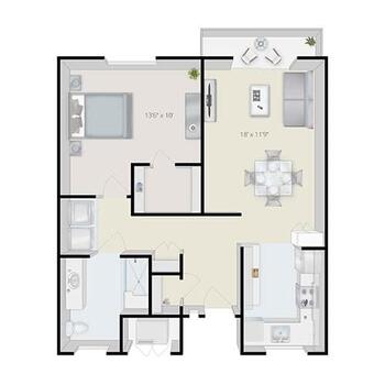 Floorplan of Terraces at San Joaquin, Assisted Living, Nursing Home, Independent Living, CCRC, Fresno, CA 5