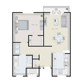 Floorplan of Terraces at San Joaquin, Assisted Living, Nursing Home, Independent Living, CCRC, Fresno, CA 6