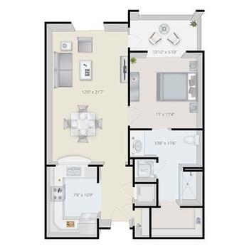 Floorplan of Terraces at San Joaquin, Assisted Living, Nursing Home, Independent Living, CCRC, Fresno, CA 8
