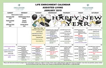 Activity Calendar of Ingleside at King Farm, Assisted Living, Nursing Home, Independent Living, CCRC, Rockville, MD 3