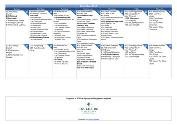 Activity Calendar of Ingleside at King Farm, Assisted Living, Nursing Home, Independent Living, CCRC, Rockville, MD 6