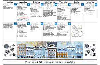 Activity Calendar of Ingleside at King Farm, Assisted Living, Nursing Home, Independent Living, CCRC, Rockville, MD 8