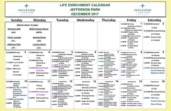 Activity Calendar of Ingleside at King Farm, Assisted Living, Nursing Home, Independent Living, CCRC, Rockville, MD 9
