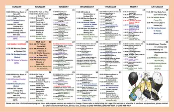Activity Calendar of Ingleside at King Farm, Assisted Living, Nursing Home, Independent Living, CCRC, Rockville, MD 16
