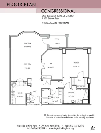 Floorplan of Ingleside at King Farm, Assisted Living, Nursing Home, Independent Living, CCRC, Rockville, MD 3