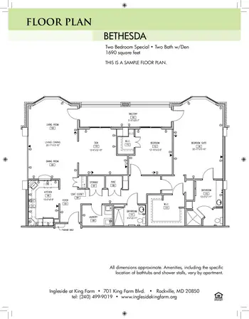 Floorplan of Ingleside at King Farm, Assisted Living, Nursing Home, Independent Living, CCRC, Rockville, MD 10