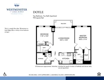 Floorplan of Westminster at Lake Ridge, Assisted Living, Nursing Home, Independent Living, CCRC, Lake Ridge, VA 3