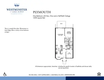 Floorplan of Westminster at Lake Ridge, Assisted Living, Nursing Home, Independent Living, CCRC, Lake Ridge, VA 4
