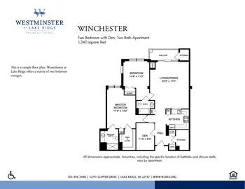 Floorplan of Westminster at Lake Ridge, Assisted Living, Nursing Home, Independent Living, CCRC, Lake Ridge, VA 6