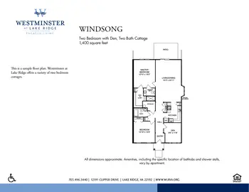 Floorplan of Westminster at Lake Ridge, Assisted Living, Nursing Home, Independent Living, CCRC, Lake Ridge, VA 7