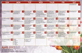 Activity Calendar of Los Gatos Meadows, Assisted Living, Nursing Home, Independent Living, CCRC, Los Gatos, CA 1