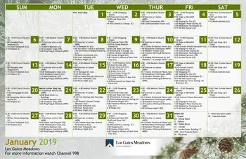 Activity Calendar of Los Gatos Meadows, Assisted Living, Nursing Home, Independent Living, CCRC, Los Gatos, CA 2