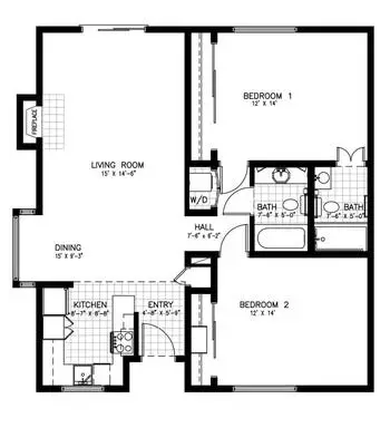 Floorplan of Spring Lake Village, Assisted Living, Nursing Home, Independent Living, CCRC, Santa Rosa, CA 12