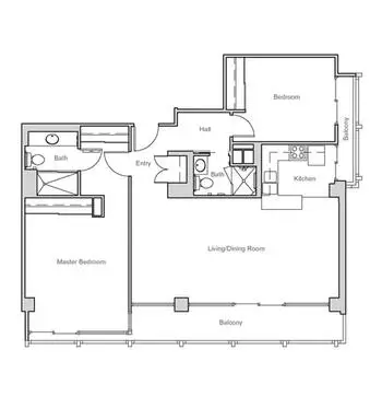 Floorplan of St. Paul Towers, Assisted Living, Nursing Home, Independent Living, CCRC, Oakland, CA 1