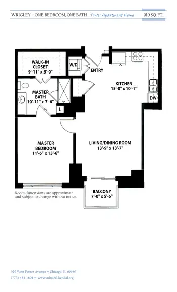 Floorplan of The Admiral at the Lake, Assisted Living, Nursing Home, Independent Living, CCRC, Chicago, IL 6