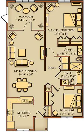 Floorplan of Chandler Hall, Assisted Living, Nursing Home, Independent Living, CCRC, Newtown, PA 8