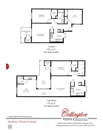 Floorplan of Collington, Assisted Living, Nursing Home, Independent Living, CCRC, Mitchellville, MD 14