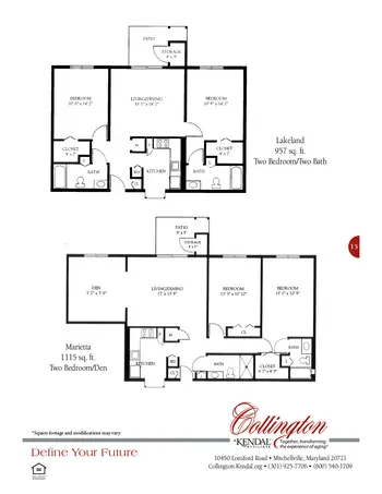 Floorplan of Collington, Assisted Living, Nursing Home, Independent Living, CCRC, Mitchellville, MD 15