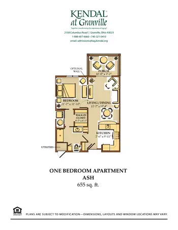 Floorplan of Kendal at Granville, Assisted Living, Nursing Home, Independent Living, CCRC, Granville, OH 8