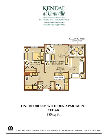 Floorplan of Kendal at Granville, Assisted Living, Nursing Home, Independent Living, CCRC, Granville, OH 11