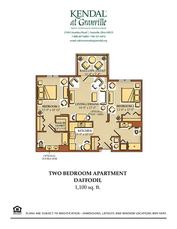 Floorplan of Kendal at Granville, Assisted Living, Nursing Home, Independent Living, CCRC, Granville, OH 13