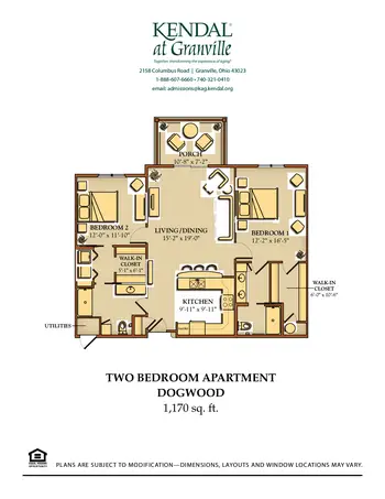 Floorplan of Kendal at Granville, Assisted Living, Nursing Home, Independent Living, CCRC, Granville, OH 14