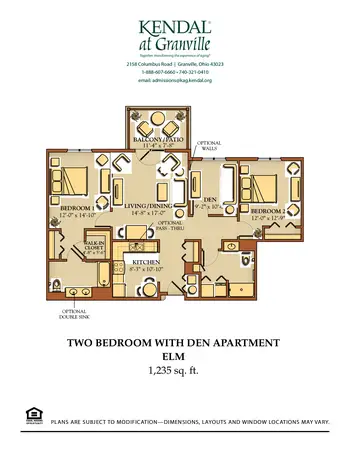 Floorplan of Kendal at Granville, Assisted Living, Nursing Home, Independent Living, CCRC, Granville, OH 15