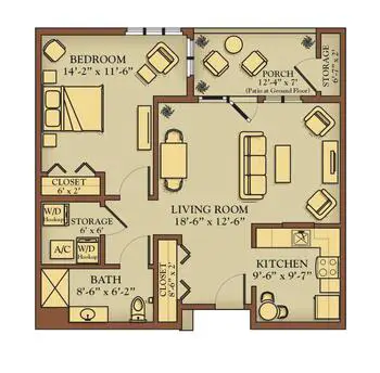Floorplan of Kendal at Ithaca, Assisted Living, Nursing Home, Independent Living, CCRC, Ithaca, NY 1