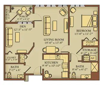 Floorplan of Kendal at Ithaca, Assisted Living, Nursing Home, Independent Living, CCRC, Ithaca, NY 2