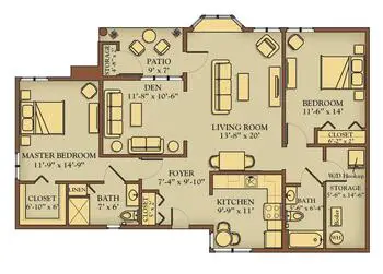 Floorplan of Kendal at Ithaca, Assisted Living, Nursing Home, Independent Living, CCRC, Ithaca, NY 9