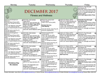 Activity Calendar of Kendal at Lexington, Assisted Living, Nursing Home, Independent Living, CCRC, Lexington, VA 1