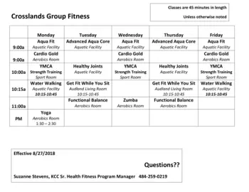 Activity Calendar of Kendal Crosslands Communities, Assisted Living, Nursing Home, Independent Living, CCRC, Kennett Square, PA 3