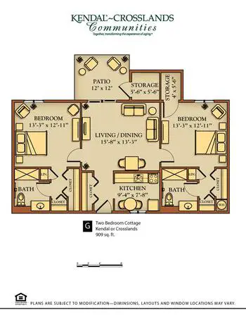 Floorplan of Kendal Crosslands Communities, Assisted Living, Nursing Home, Independent Living, CCRC, Kennett Square, PA 6