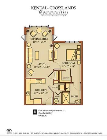 Floorplan of Kendal Crosslands Communities, Assisted Living, Nursing Home, Independent Living, CCRC, Kennett Square, PA 20